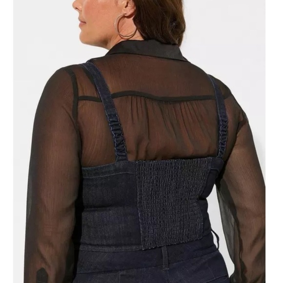 Torrid Cropped Denim Corset Top 4X - Picture 4 of 13